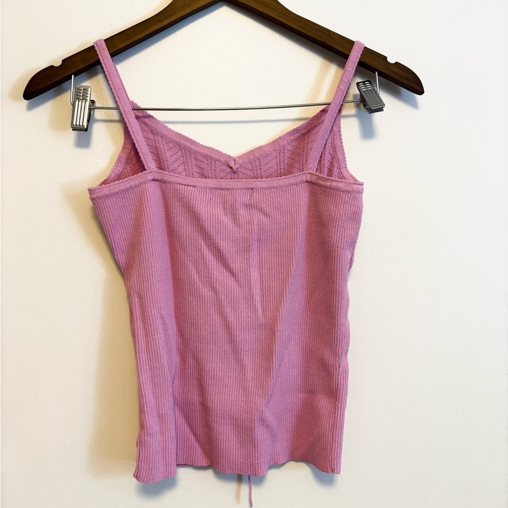 Y2K knit tank cinch tie front - Picture 2 of 3